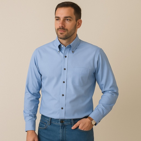 Brooks Brothers 1818 Regent Fit Blue Dress Shirt - Picture 1 of 14